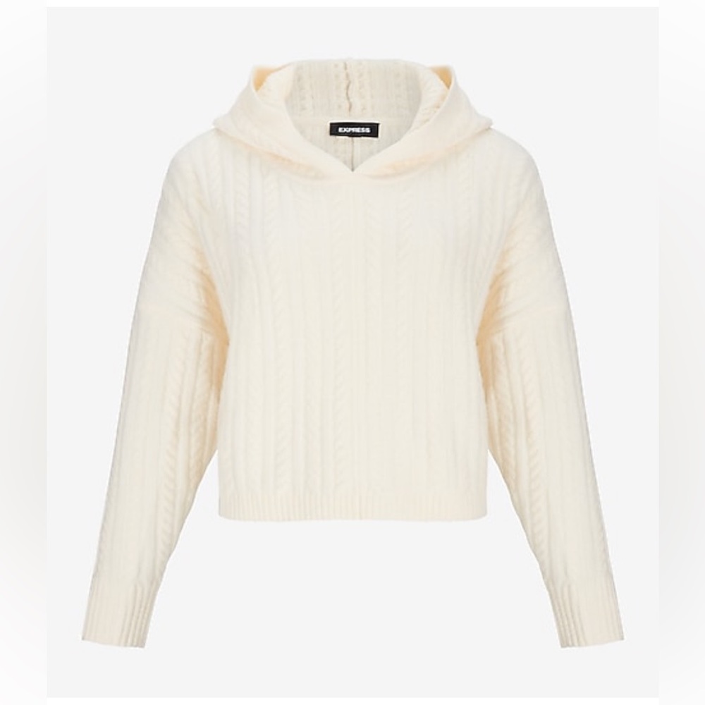 NWT Express cable knit cropped hoodie sweater.